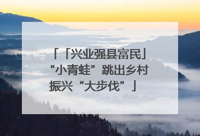 「兴业强县富民」“小青蛙”跳出乡村振兴“大步伐”
