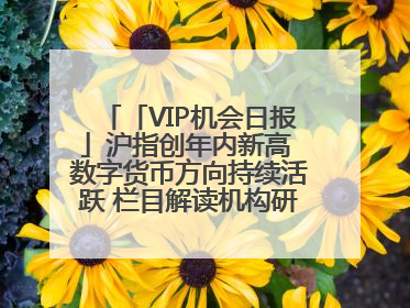 「VIP机会日报」沪指创年内新高 数字货币方向持续活跃 栏目解读机构研报 相关公司4日最高涨44.86%
