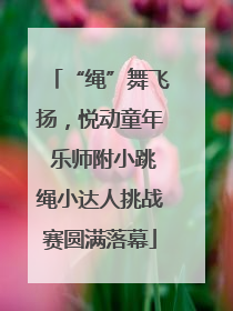 “绳”舞飞扬，悦动童年 乐师附小跳绳小达人挑战赛圆满落幕