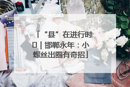“县”在进行时⑬｜邯郸永年：小螺丝出圈有奇招