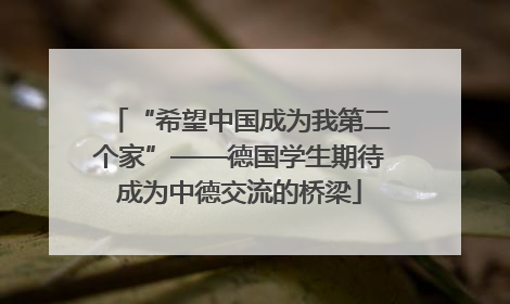 “希望中国成为我第二个家”——德国学生期待成为中德交流的桥梁