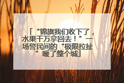 “锦旗我们收下了，水果千万拿回去！”一场警民间的“极限拉扯”暖了整个城