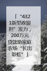 “4321新型政银担”发力，200万元贷款助家庭农场“长出彩虹”