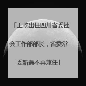 王乾出任四川省委社会工作部部长，省委常委靳磊不再兼任