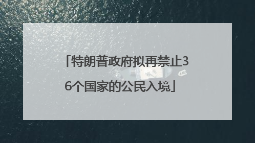 特朗普政府拟再禁止36个国家的公民入境