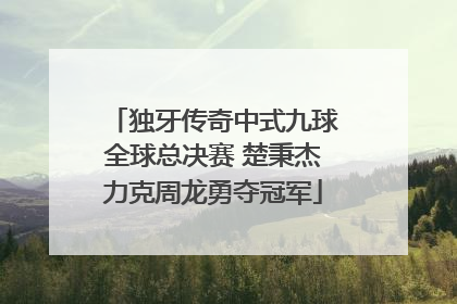 独牙传奇中式九球全球总决赛 楚秉杰力克周龙勇夺冠军