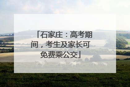 石家庄：高考期间，考生及家长可免费乘公交