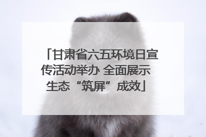 甘肃省六五环境日宣传活动举办 全面展示生态“筑屏”成效