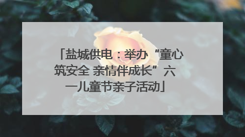盐城供电：举办“童心筑安全 亲情伴成长”六一儿童节亲子活动