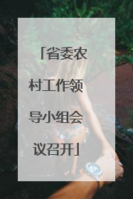 省委农村工作领导小组会议召开