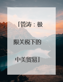 管涛：极限关税下的中美贸易