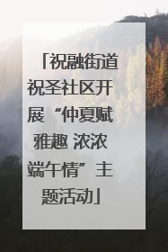 祝融街道祝圣社区开展“仲夏赋雅趣 浓浓端午情”主题活动