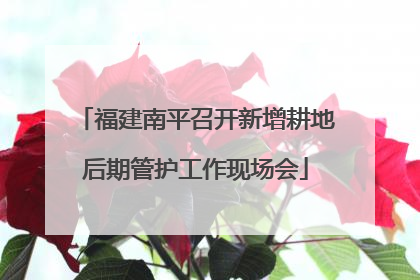 福建南平召开新增耕地后期管护工作现场会