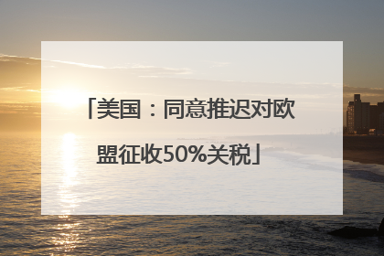 美国：同意推迟对欧盟征收50%关税