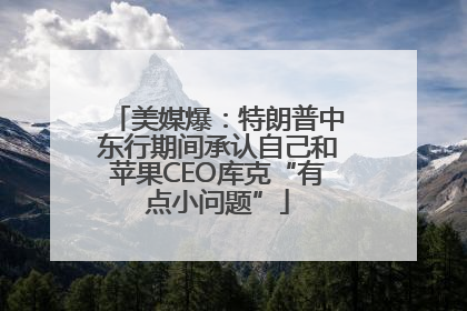 美媒爆：特朗普中东行期间承认自己和苹果CEO库克“有点小问题”