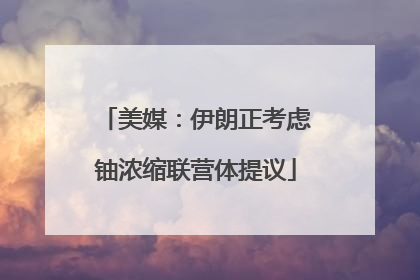 美媒：伊朗正考虑铀浓缩联营体提议