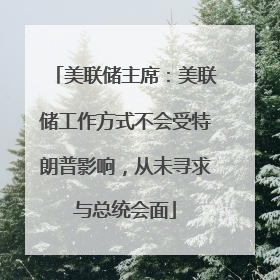 美联储主席：美联储工作方式不会受特朗普影响，从未寻求与总统会面