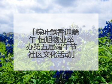 粽叶飘香迎端午 恒旭物业举办第五届端午节社区文化活动