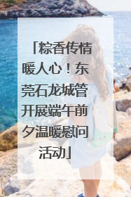 粽香传情暖人心！东莞石龙城管开展端午前夕温暖慰问活动