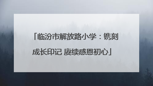 临汾市解放路小学：镌刻成长印记 赓续感恩初心