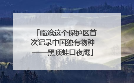 临沧这个保护区首次记录中国独有物种——黑顶蛙口夜鹰