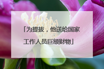 为提拔，他送给国家工作人员巨额财物