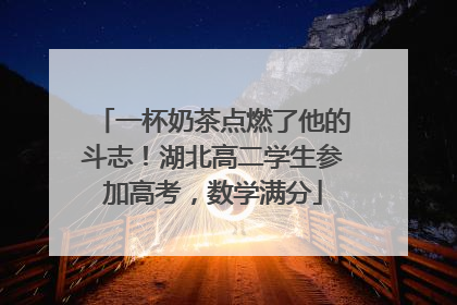 一杯奶茶点燃了他的斗志！湖北高二学生参加高考，数学满分