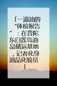 一滴油的“体检报告”：在普陀东白莲岛油品储运基地，记者化身油品化验员