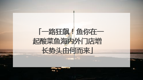 一路狂飙！鱼你在一起酸菜鱼海内外门店增长势头由何而来