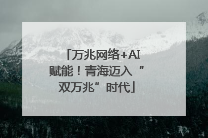 万兆网络+AI赋能！青海迈入“双万兆”时代
