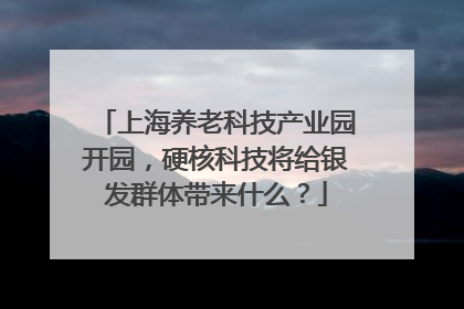 上海养老科技产业园开园，硬核科技将给银发群体带来什么？