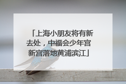 上海小朋友将有新去处，中福会少年宫新宫落地黄浦滨江