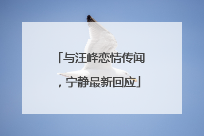 与汪峰恋情传闻，宁静最新回应