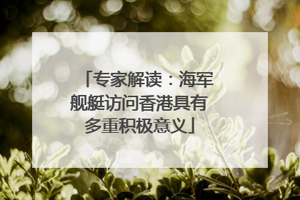 专家解读：海军舰艇访问香港具有多重积极意义