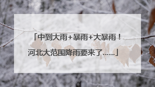 中到大雨+暴雨+大暴雨！河北大范围降雨要来了……