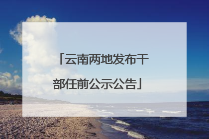 云南两地发布干部任前公示公告