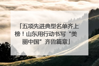 五项先进典型名单齐上榜！山东用行动书写“美丽中国”齐鲁篇章