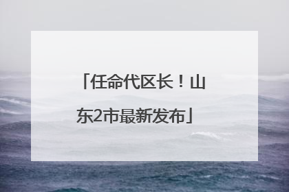 任命代区长！山东2市最新发布