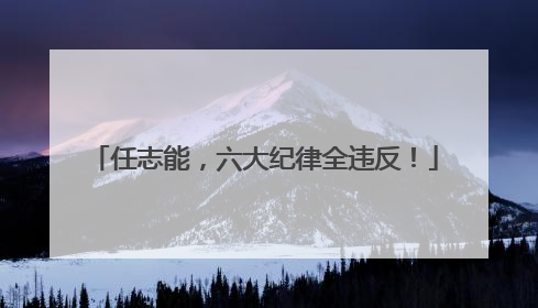 任志能，六大纪律全违反！