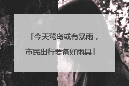 今天鹭岛或有暴雨，市民出行要备好雨具