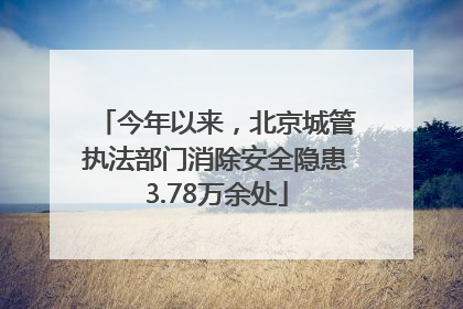 今年以来，北京城管执法部门消除安全隐患3.78万余处