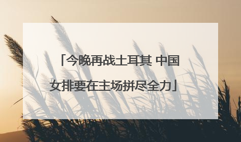 今晚再战土耳其 中国女排要在主场拼尽全力