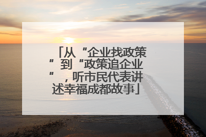 从“企业找政策”到“政策追企业”，听市民代表讲述幸福成都故事