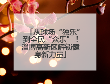 从球场“独乐”到全民“众乐”！淄博高新区解锁健身新力量