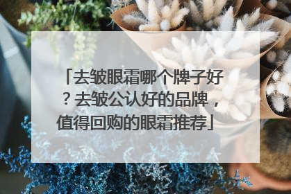去皱眼霜哪个牌子好？去皱公认好的品牌，值得回购的眼霜推荐