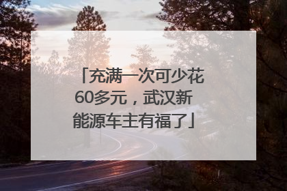 充满一次可少花60多元，武汉新能源车主有福了