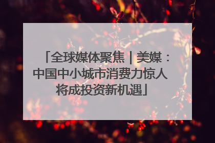 全球媒体聚焦｜美媒：中国中小城市消费力惊人 将成投资新机遇