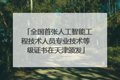 全国首张人工智能工程技术人员专业技术等级证书在天津颁发
