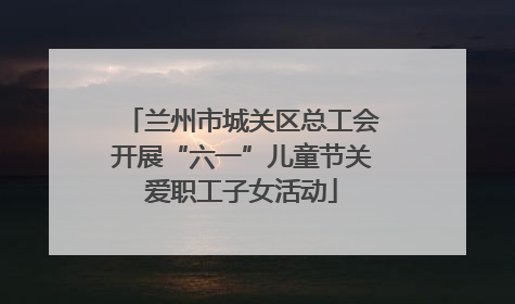 兰州市城关区总工会开展“六一”儿童节关爱职工子女活动