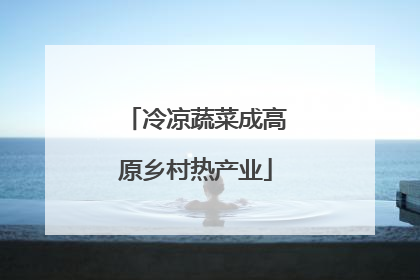 冷凉蔬菜成高原乡村热产业